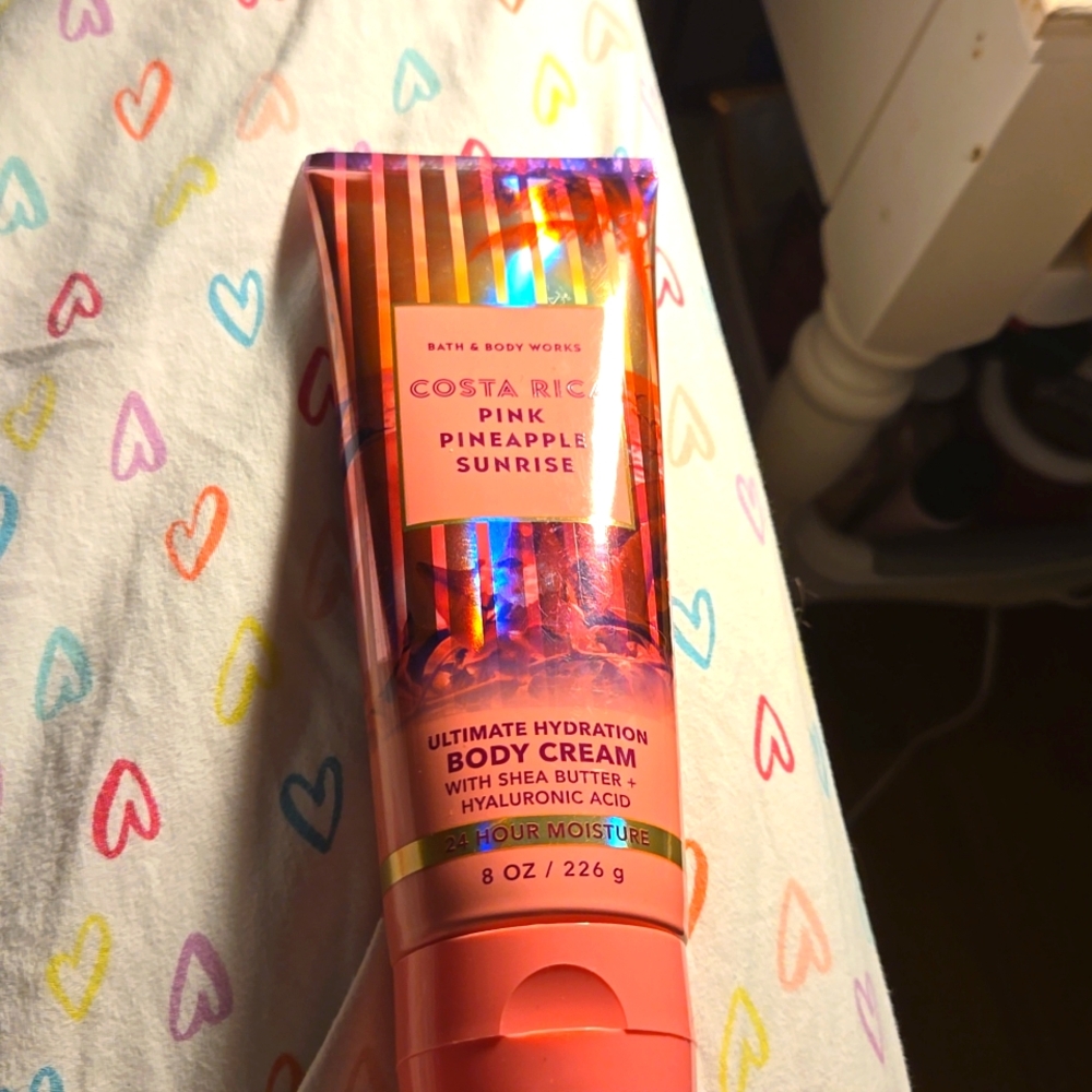 Brand new bath and body works body cream in pink pineapple sunrise